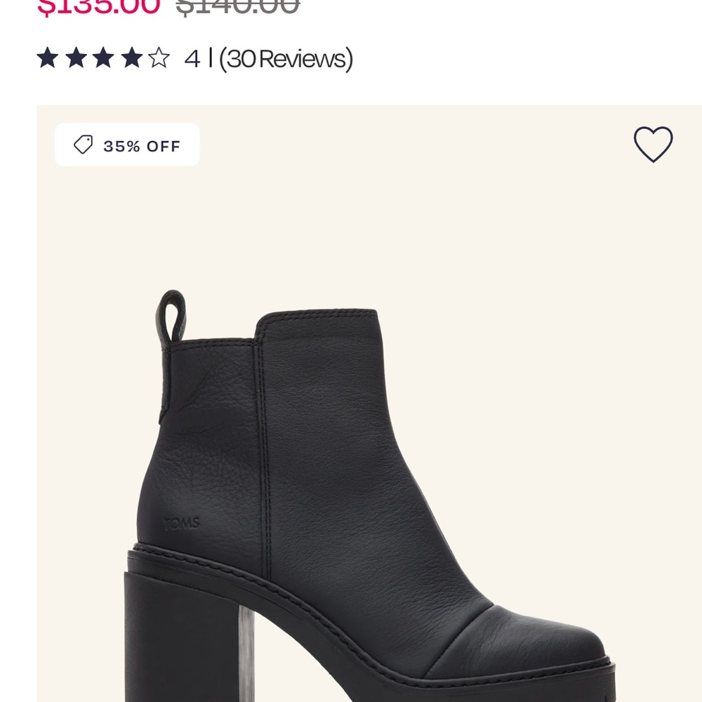 TOMS Women's Black Platform Ankle Boots